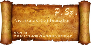 Pavlicsek Szilveszter névjegykártya
