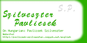 szilveszter pavlicsek business card